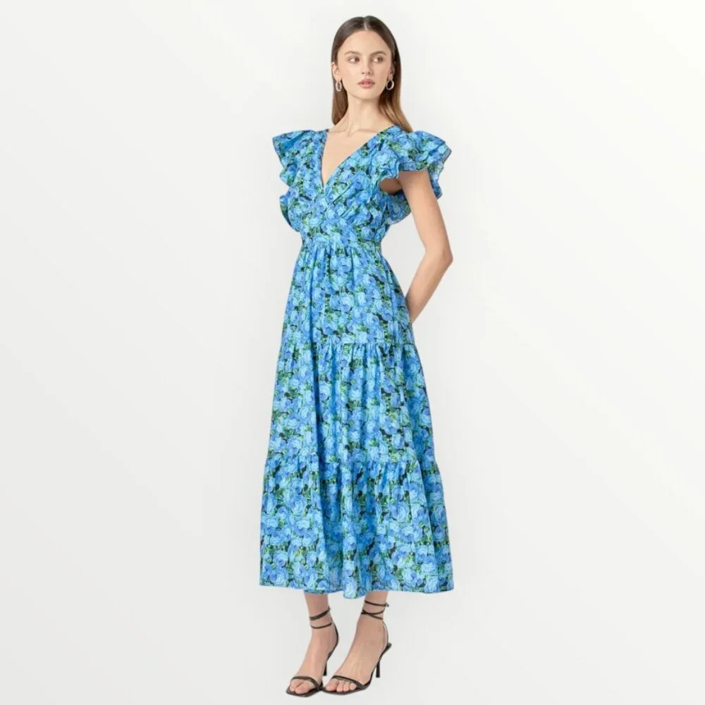 english factory floral maxi dress English Factory Floral Print Back Bow Tie Maxi Dress